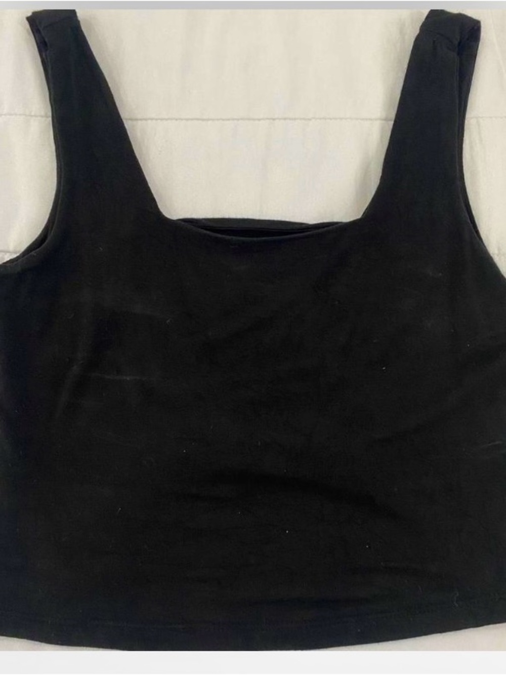 Originality Women's Black Square-Neck Crop Top - Sleeveless Staple Size L